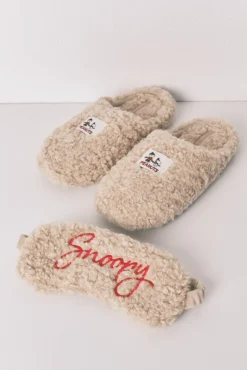 Pack regalo zapatillas y antifaz borreguito Snoopy