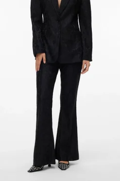 Pantalón acampanado efecto encaje