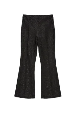 Pantalón acampanado efecto encaje