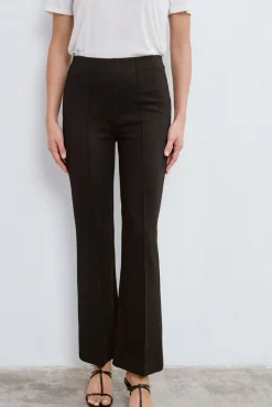 Pantalón campana cintura alta elástica