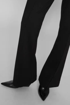 Pantalón campana cintura alta elástica