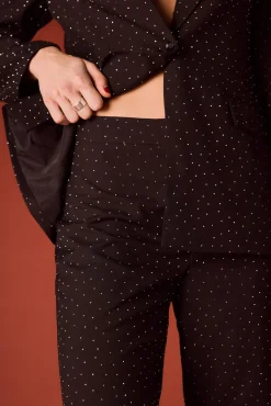 Pantalón campana de strass