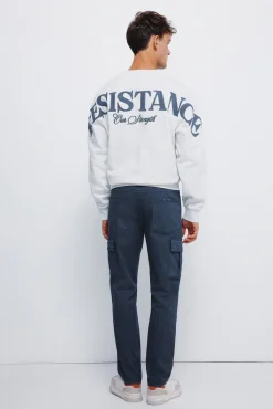 Pantalón cargo lavado slim fit