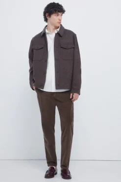 Pantalón chino pana lavada comfort slim fit