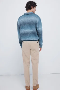 Pantalón chino pana lavada comfort slim fit