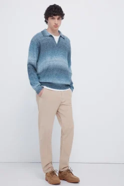 Pantalón chino pana lavada comfort slim fit