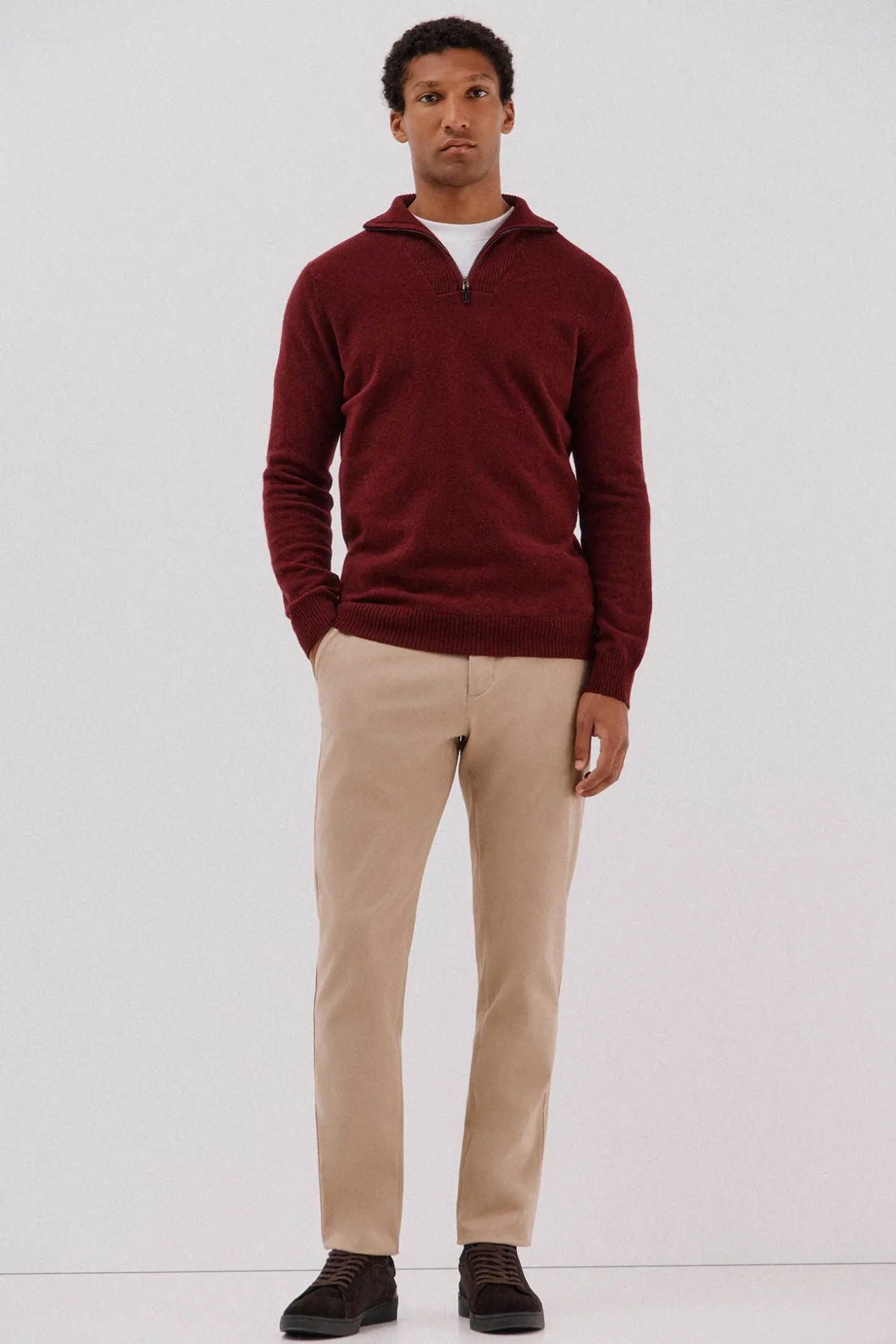 Pantalón chino print slim