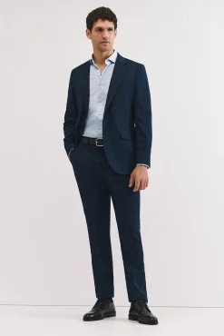 Pantalón cuadro azul slim fit