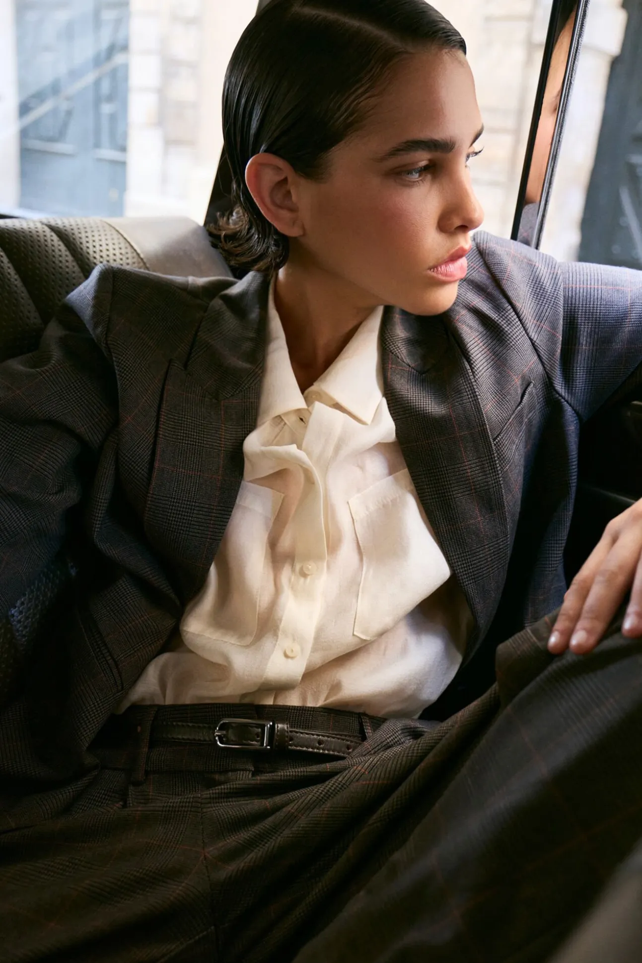 Pantalón de vestir con cuadros