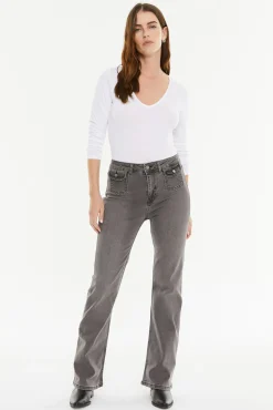 Pantalón denim bolsillos plastrón