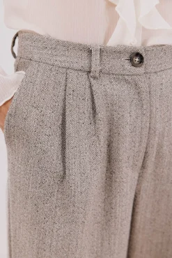 Pantalón largo ancho con doble pinza