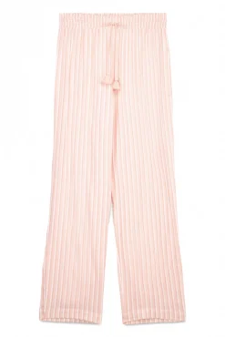 Pantalón largo franela rayas naranja