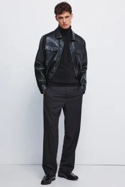 Pantalón rayas straight fit