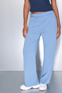 Pantalón recto ancho azul medio