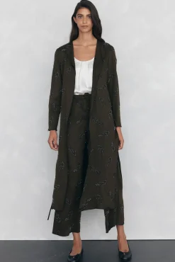 Pantalón recto bordado