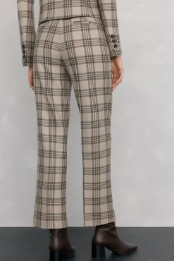 Pantalón recto de cuadros