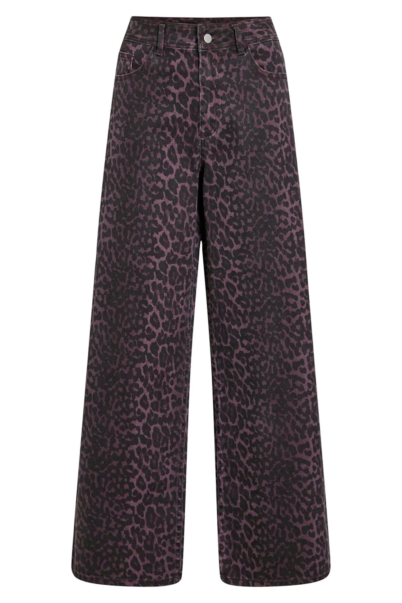 Pantalón vaquero estampado leopardo