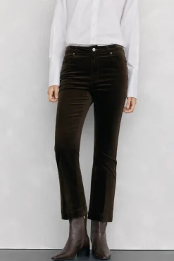 Pantalones terciopelo flare cropped