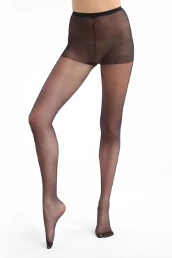 Panty con acabado satinado negro 15 DEN