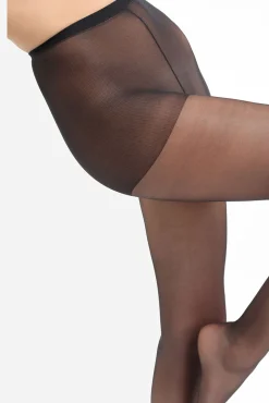 Panty con acabado satinado negro 15 DEN