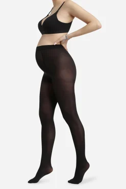 Panty negra opaca de maternidad 50 Deniers