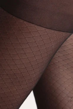 Panty transparente con print de rombos 20 Deniers