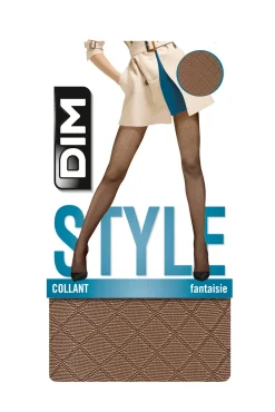 Panty transparente con print de rombos 20 Deniers