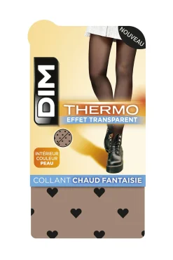 Panty térmico efecto transparente lunares 80 Deniers