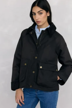 Parka acolchada tejido encerado