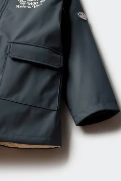 Parka azul marino frase niño