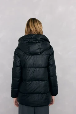 Parka capucha efecto piel