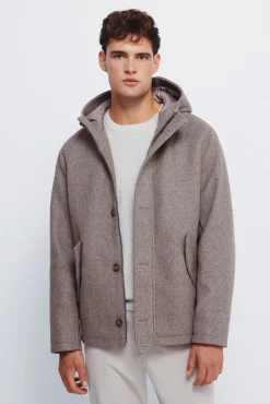 Parka corta efecto lana