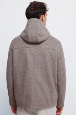 Parka corta efecto lana