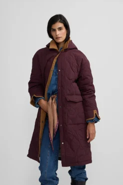 Parka larga acolchada detalles pana