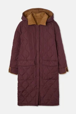 Parka larga acolchada detalles pana