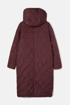 Parka larga acolchada detalles pana