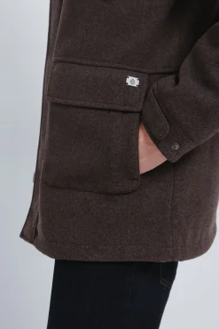 Parka larga efecto lana