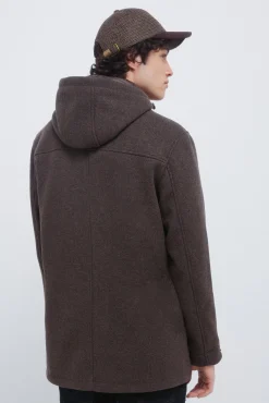 Parka larga efecto lana