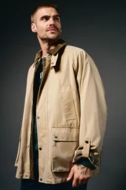 Parka tejido efecto encerado