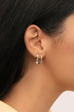 Pendiente Suelto Aro Dance Star Plata