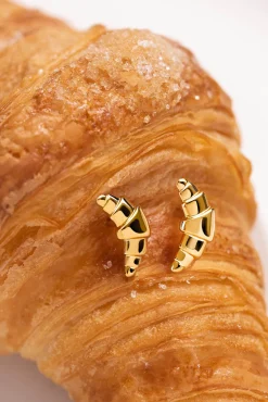 Pendiente Suelto Croissant Baño Oro