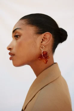 Pendientes de aro flor