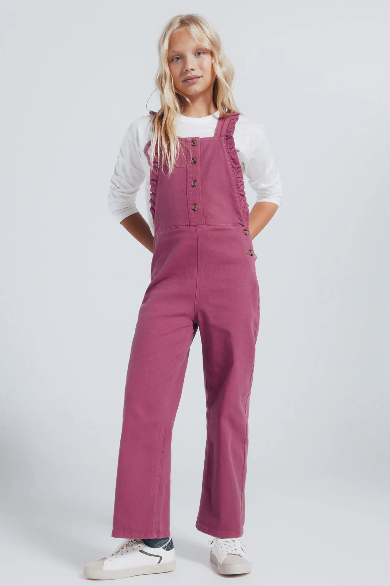 Peto largo volantes niña