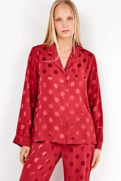 Pijama camisero topitos