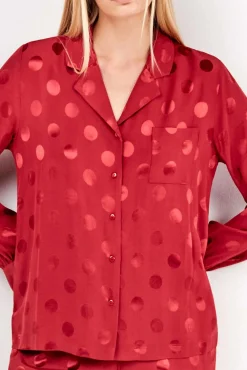 Pijama camisero topitos