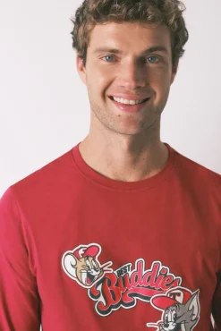 Pijama largo 100% algodón Buddies rojo