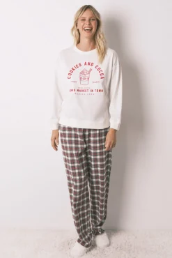 Pijama largo 100% algodón cuadros