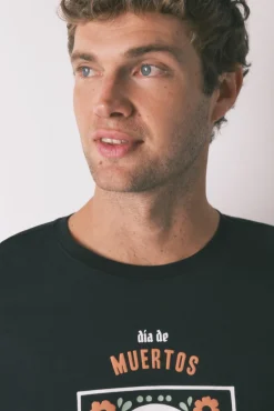 Pijama largo 100% algodón "Día de muertos" negro