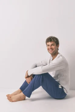 Pijama largo 100% algodón gris