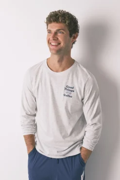 Pijama largo 100% algodón gris